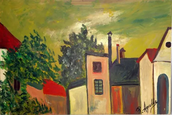 Pintura do artista R. Aguillar.