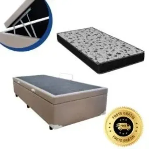 Colchão Solteiro D33 17cm + Box Baú - Frete Grátis e Conforto para Suas Noites de Sono!