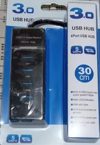 Hub de Alta velocidade-USB 3.0 - 4 portas Ideal para Notebook-PC
