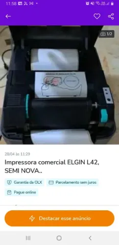 IMPRESSORA ELGIN 42L, SEMI NOVA