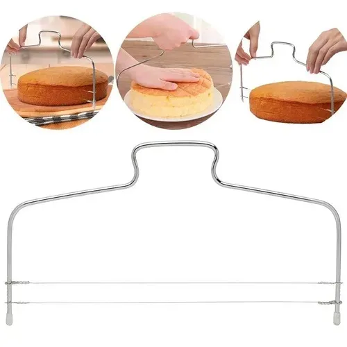 Cortador Fatiador De Bolo Nivelador Ajustável Inox 02 Fios