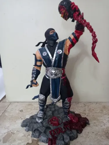 Estátua Subzero vs Escorpion 3D Mortal Kombat