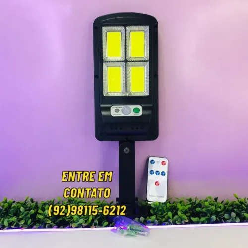 Luminária Solar Luz Led Sensor Presença Poste Parede Forte-Entregas 9h as 22h