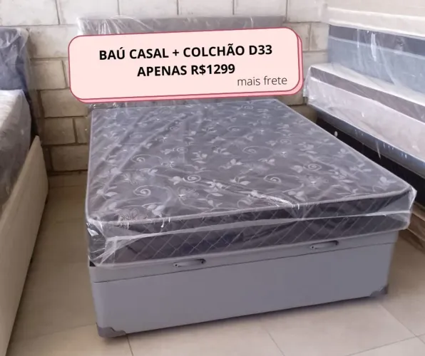 Cama Box Baú Casal + Colchão D33