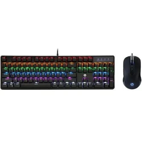 Kit Gamer HP GM200 Teclado Mecânico Switch Blue Mouse 2400DPI - WZetta