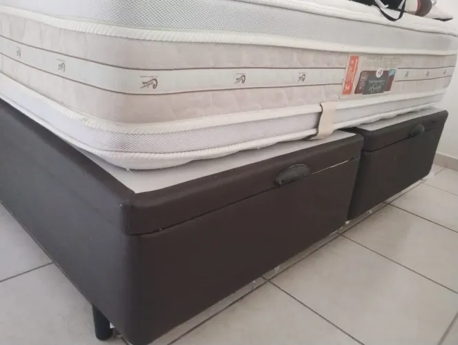 Colchão Castor Queen Silver Star Air Double Face Pocket com box baú tamanho Queen