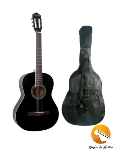 Violão clássico Giannini Estudo GN-15 black C/ Capa Mxt Simples
