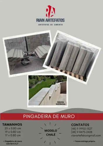 Pingadeira de Muro - 17 x 0,80 Reta e Chalé