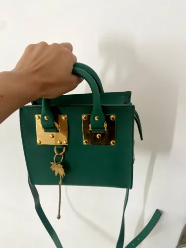 Bolsa Sophie Hulme original couro verde luxo
