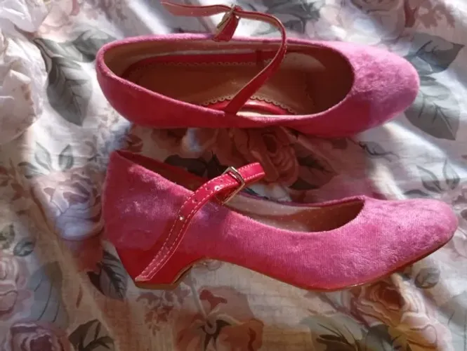Sapato couro rosa