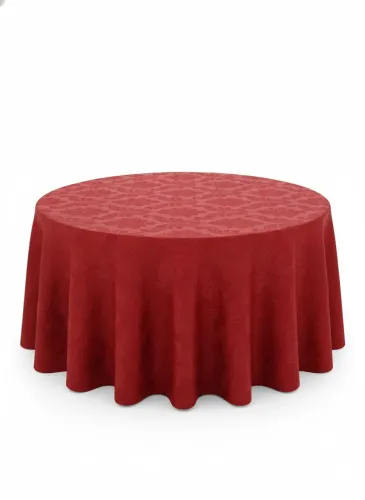 Toalha de mesa redonda vermelha 