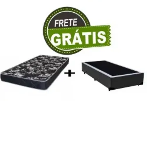 Base Box Solteiro + Colchão Molas Ensacadas 24cm