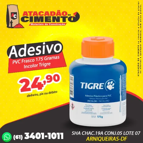 Adesivo Plástico Para PVC Frasco 175 Gramas Trigre