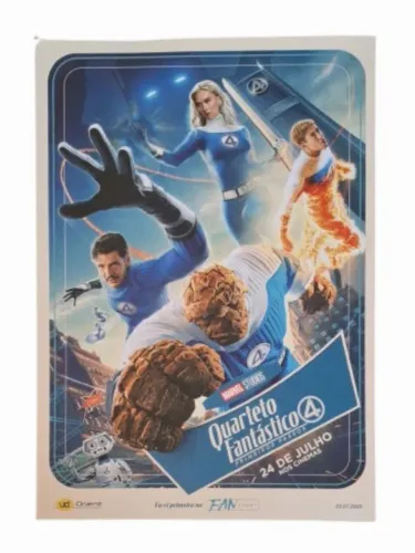 Pôster e Ticket Card Quarteto Fantástico 2025 Filme Marvel Studios
