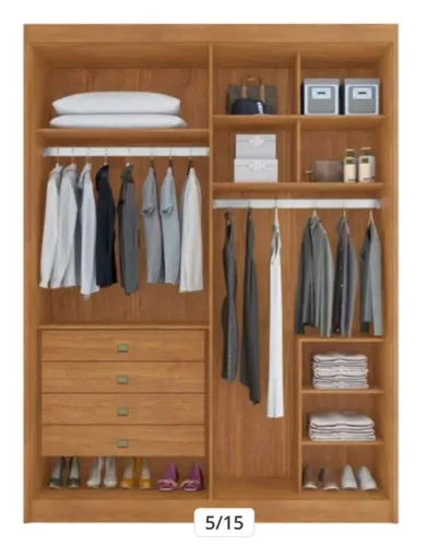 Guarda Roupa Solteiro 100% Mdf Com Espelho Novo 