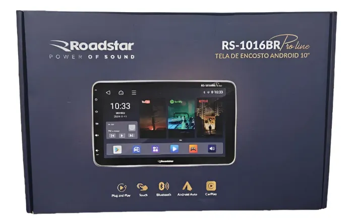 Tela Encosto 10 Pol Android Rs-1016br Pro Line Wi-fi Bt Preto