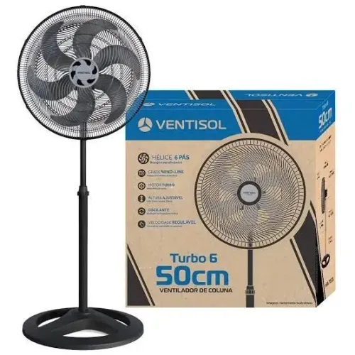 Ventilador COLUNA VENTISOL Turbo 50cm 6 Pás 220V<br>
