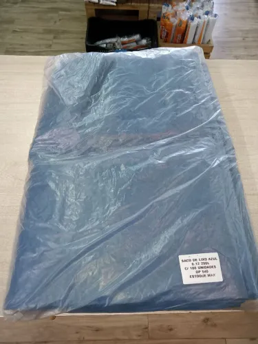 Sacos de Lixo Azul 200L 100 Unidades Reforçado 0.10 Micra Ideal para Restaurante e outros