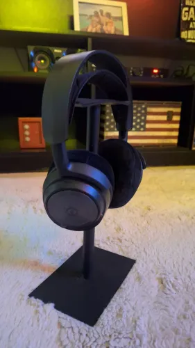 Suporte de mesa para fones de ouvido de aço