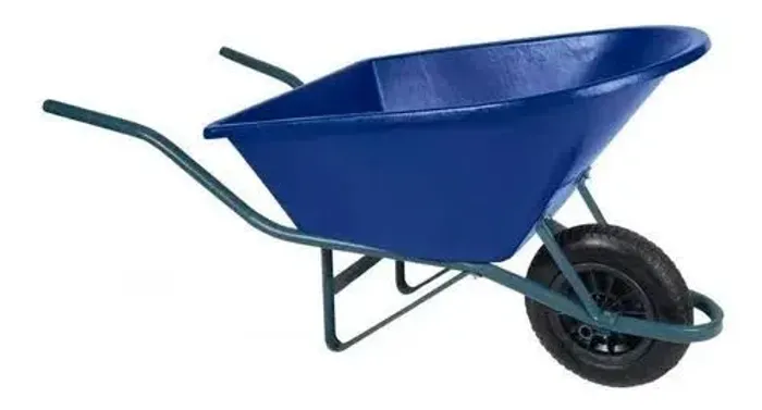 Carrinho de mão Metasul azul resistente 90L