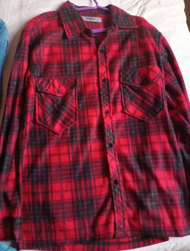 Camisa Flanela Xadrez Vermelha e Preta G manga longa 