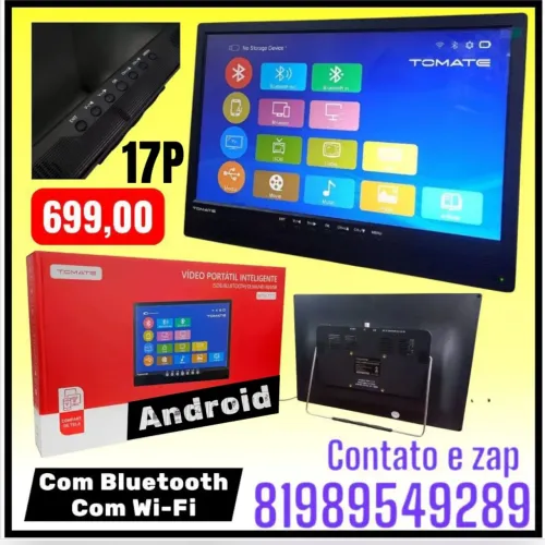 Tv Digital Portátil 17 Recarregável + Adaptador 12v Espelha