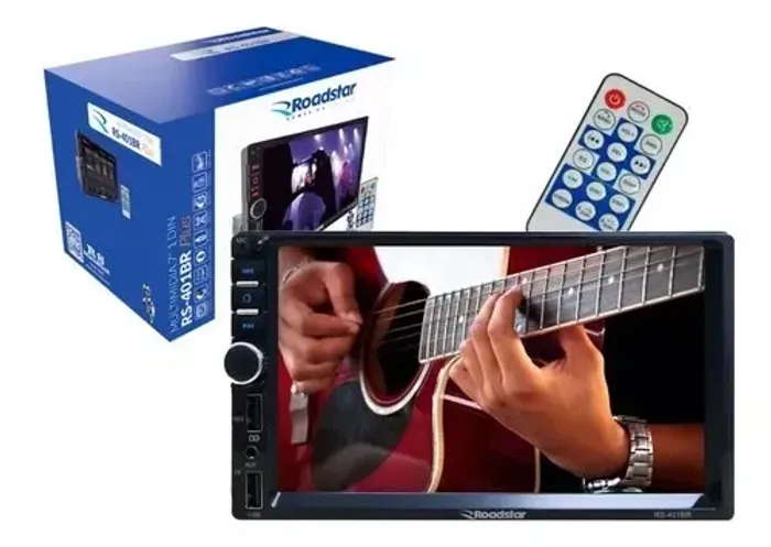 Central Multimídia 1 Din Roadstar Rs-401br 7 Pol Bt Usb Fm