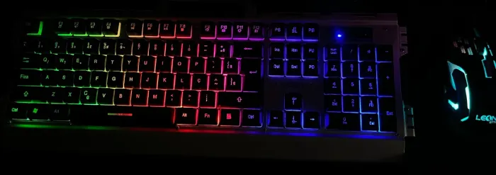 TECLADO E MOUSE GAMER PRATA RGB