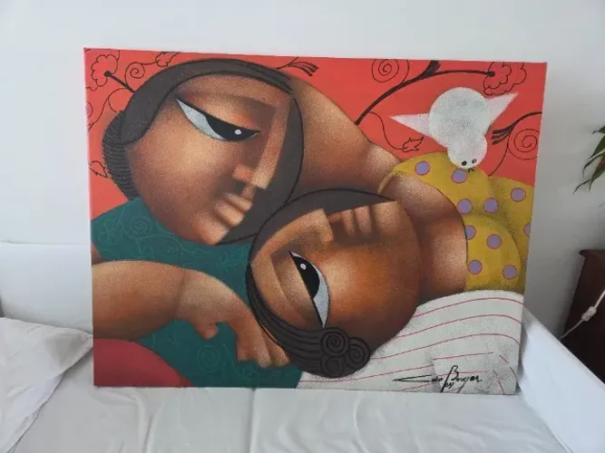 Quadro "Casal" - Caio Borges (2009), Tela Original Assinada