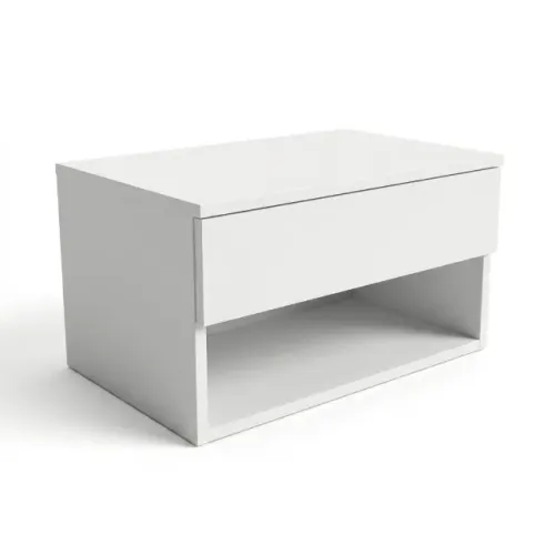 Mesa de Cabeceira Quarto Branco Montado MDF 