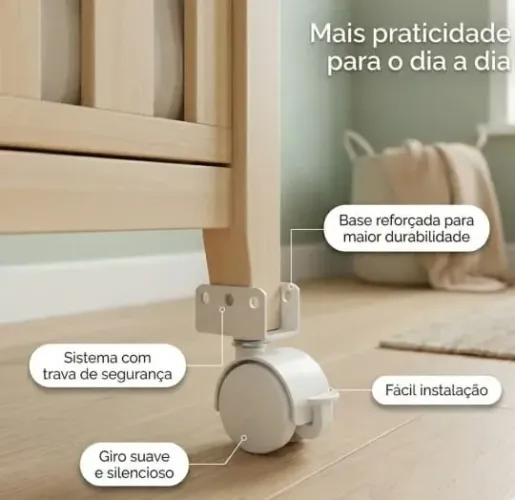 Rodinhas Berço 13mm Anti Risco