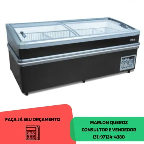Ilha de Congelados 2 Metros Vidro Curvo Polar