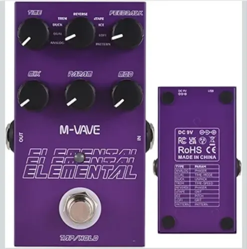 M-VAVE Pedal de Delay Digital Elemental para Guitarra