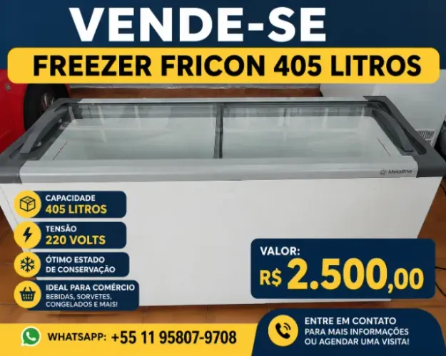 **FREEZER FRICON 405 LITROS - 220 VOLTS**  **? Valor:** R$ 2.500,00  Excelente oportunida
