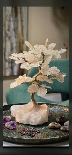 Árvore da Felicidade em Cristal Quartzo - Decoração