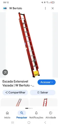 Vendo 1 escada extensível  marca wbertolo  com 22 degraus   usada porem ótima 