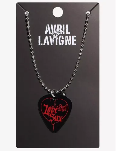 Colar Avril Lavigne Hot Topic palheta Love Sux