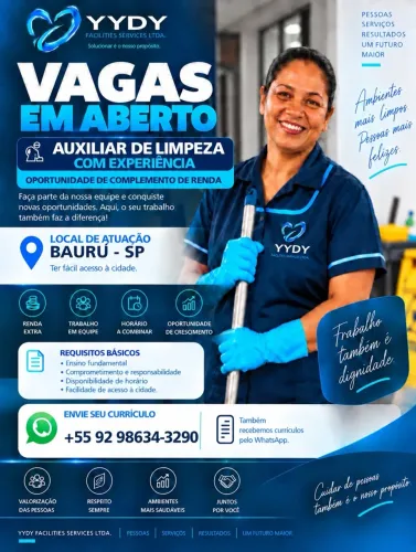 ? VAGA EM BAURU - SP ? AUXILIAR DE SERVIÇOS GERAIS