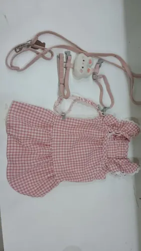 Vestido, com guia para pet médio porte