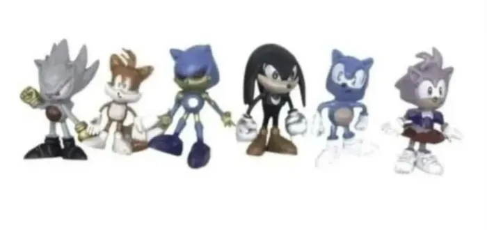 Kit com 6 miniaturas de vinil do sonic , com 6 cm cada 