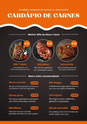 CRIAÇÃO DE CARDÁPIO EXCLUSIVO