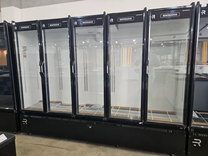 refrigerador 5 portas para bebidas e frios preta - a pronta entrega