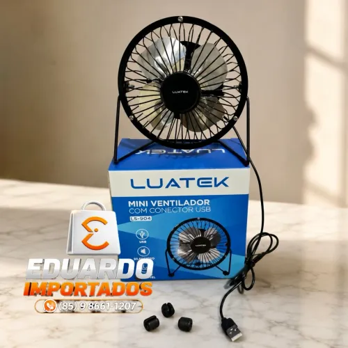 Ventilador de Mesa com fio Conexão USB, Ângulo Ajustável e Silencioso