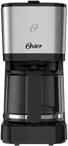 Cafeteira Oster Inox, 1,2L, 110V, Preto/Inox, 750W, OCAF600