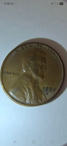 Um penny EUA Trigo 1957-D 