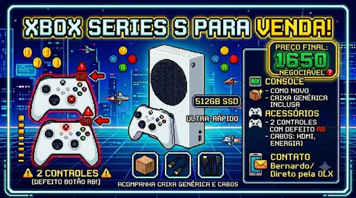 Xbox Series S 512GB Completo + 2 Controles Originais Microsoft