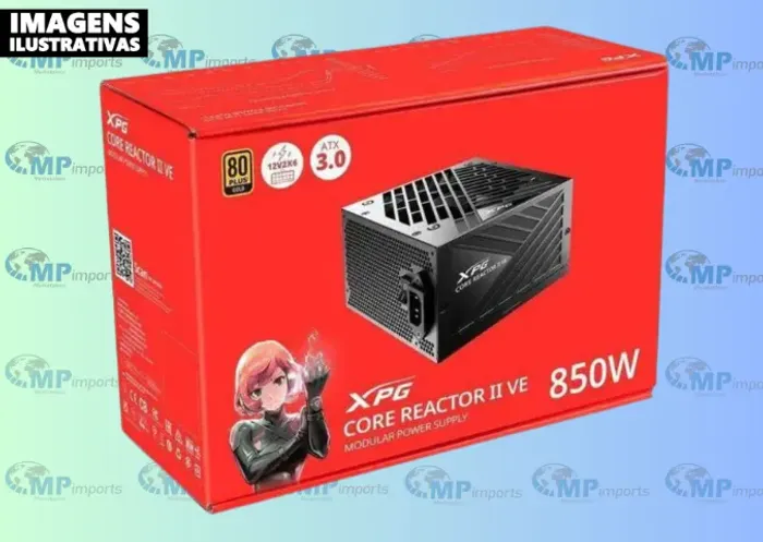 Loja MP Imports: Fonte XPG Core Reactor II VE, 850W, 80 Plus Gold, Modular, PFC Ativo