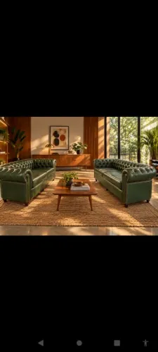 Sofá Chesterfield em couro legítimo,na compra ganha uma linda mesa de centro em couro