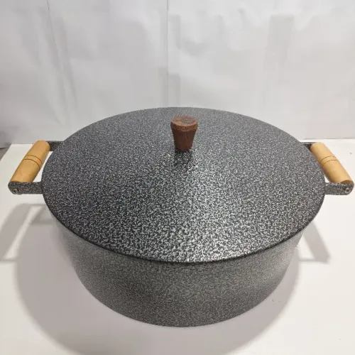 Caçarola Gimenes Nº34 34cm 11l Preto Craquelado Panela Alumínio Fundido Batido 