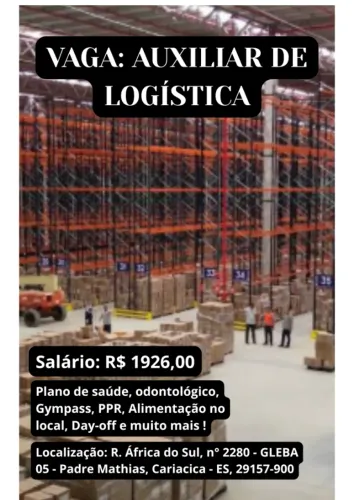 VAGA - AUXILIAR DE LOGÍSTICA